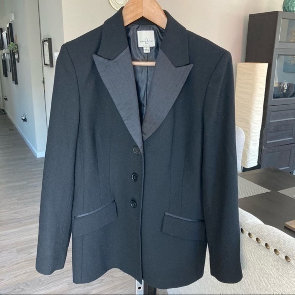 💋 Anne Klein 2 black suit jacket blazer 10